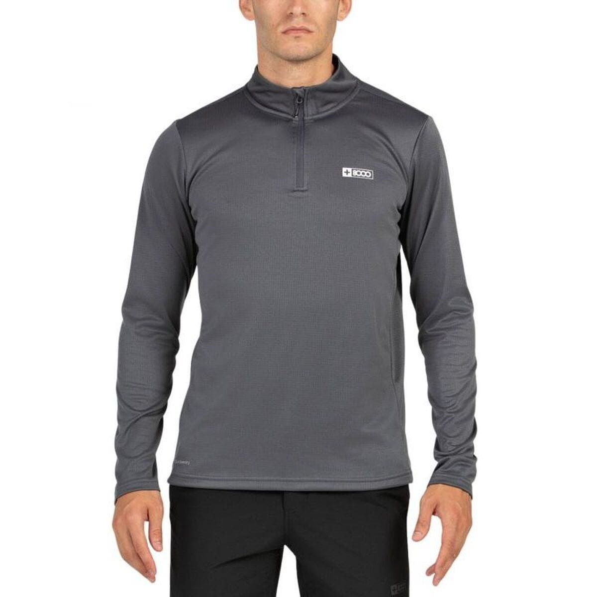 Camiseta de Manga Larga Hombre +8000 Portu Gris claro