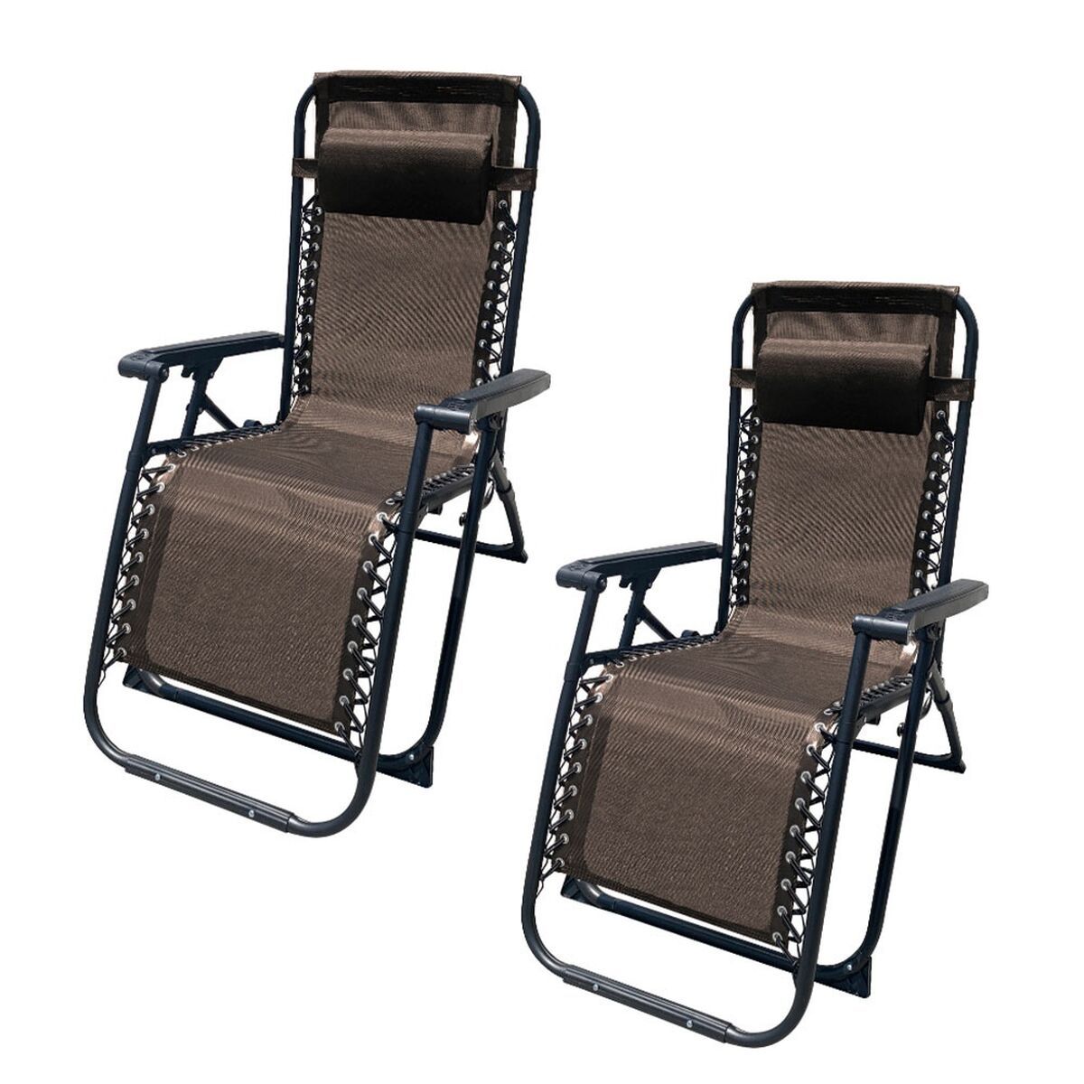 Silla Tumbona Plegable de Camping Marbueno Marrón 90 x 108 x 66 cm