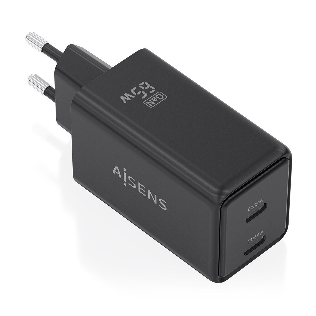 Cargador de Pared Aisens ASCH-65W2P079-BK Negro 65 W