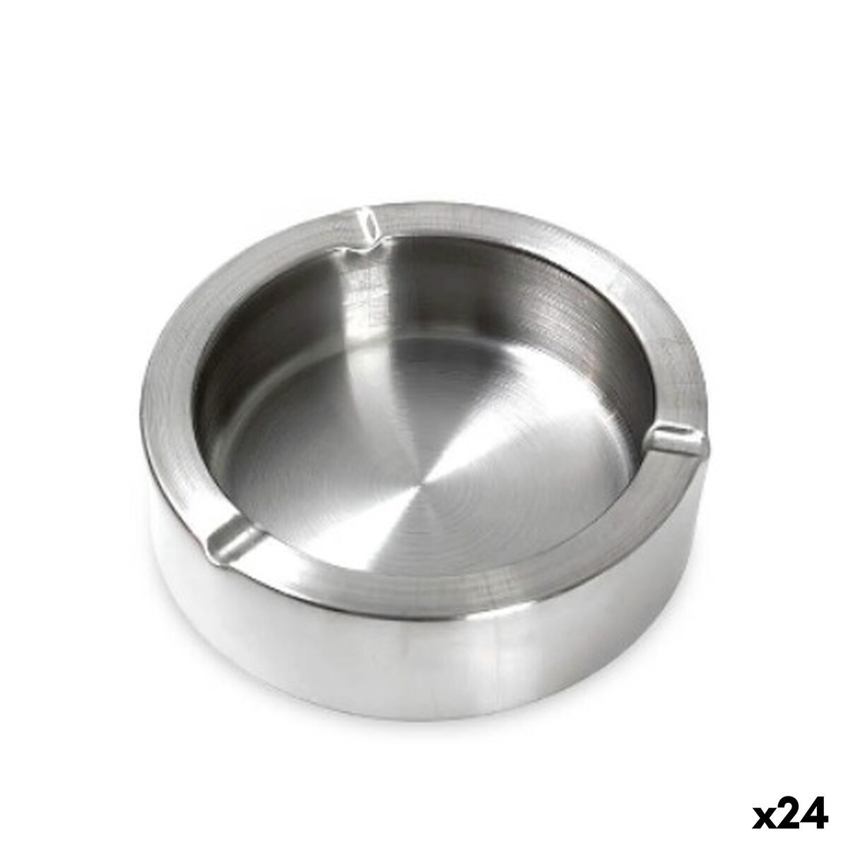 Cenicero Confortime Plateado Acero 11,5 x 3,5 cm (24 Unidades)