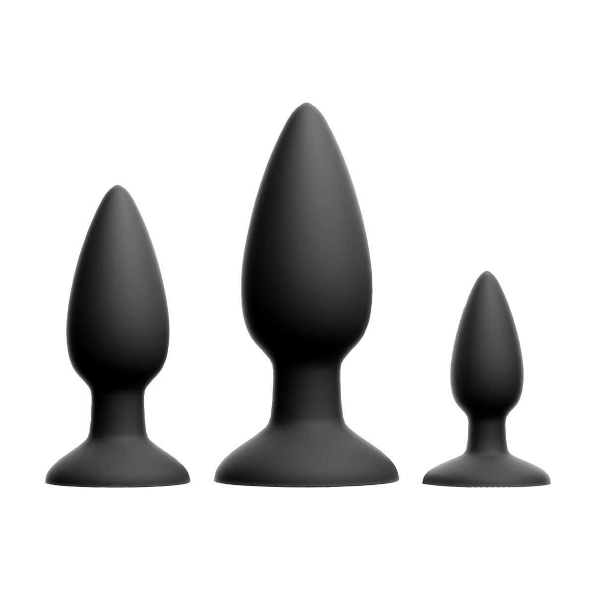 Plug Anal NS Novelties Renegade Negro 3 Piezas (7,6 cm) (10 cm) (5,7 cm)