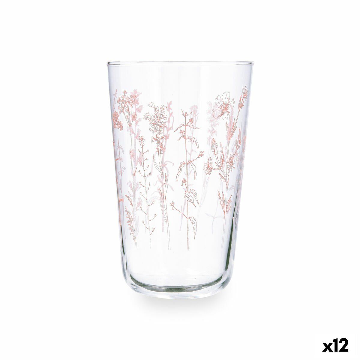 Vaso de agua Quid Velvet Rosa Vidrio 400 ml (12 Unidades)