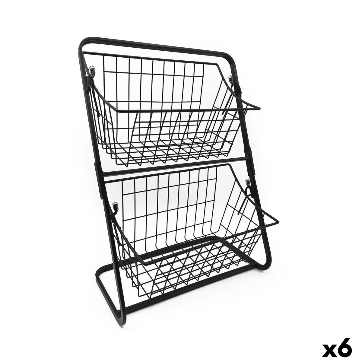 Frutero Confortime Negro Metal 28 x 18 x 39 cm (6 Unidades)