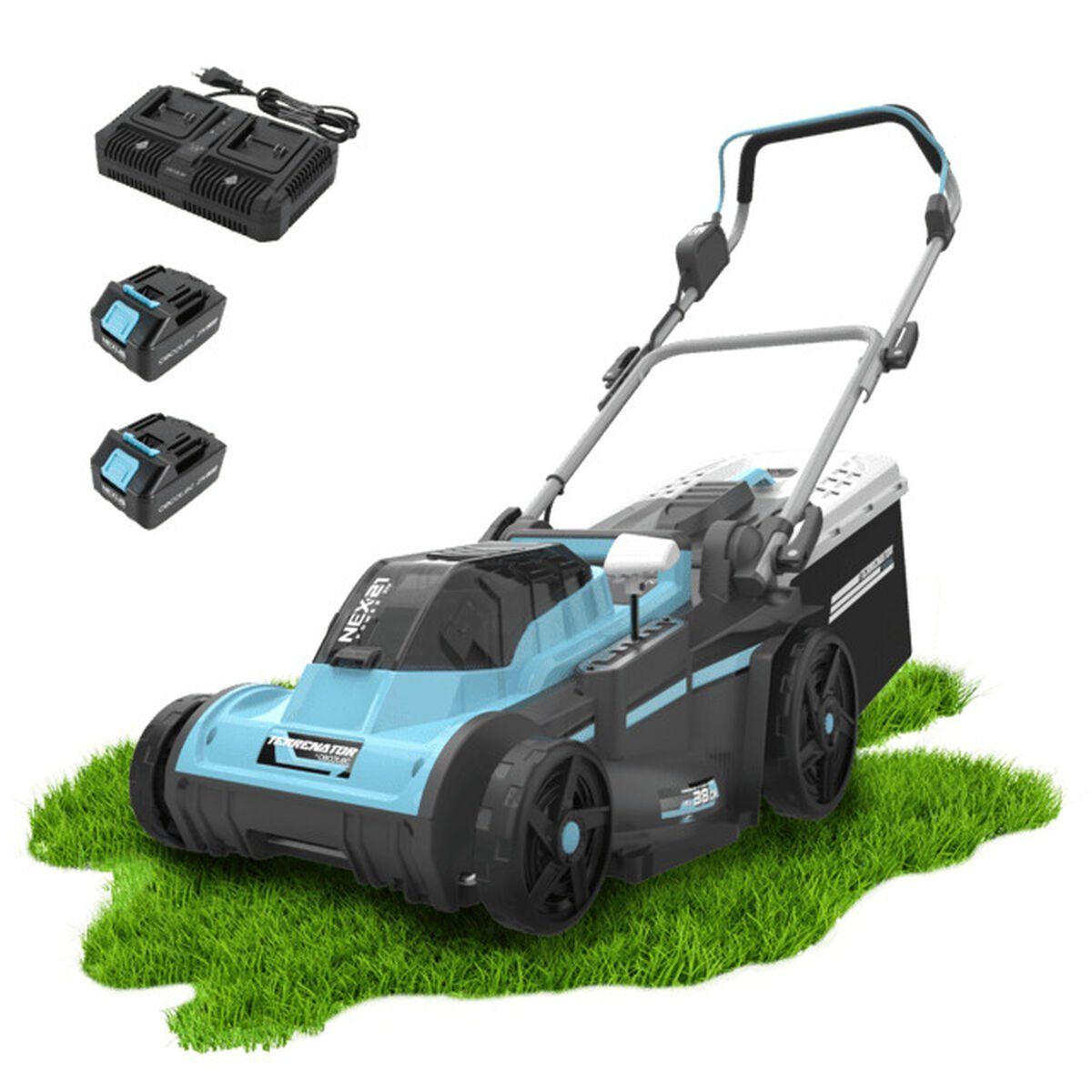 Cecotec Cortacésped de batería E3 Liberty Z Plus 20V 38cm 40L Brushless 3en1 mulching