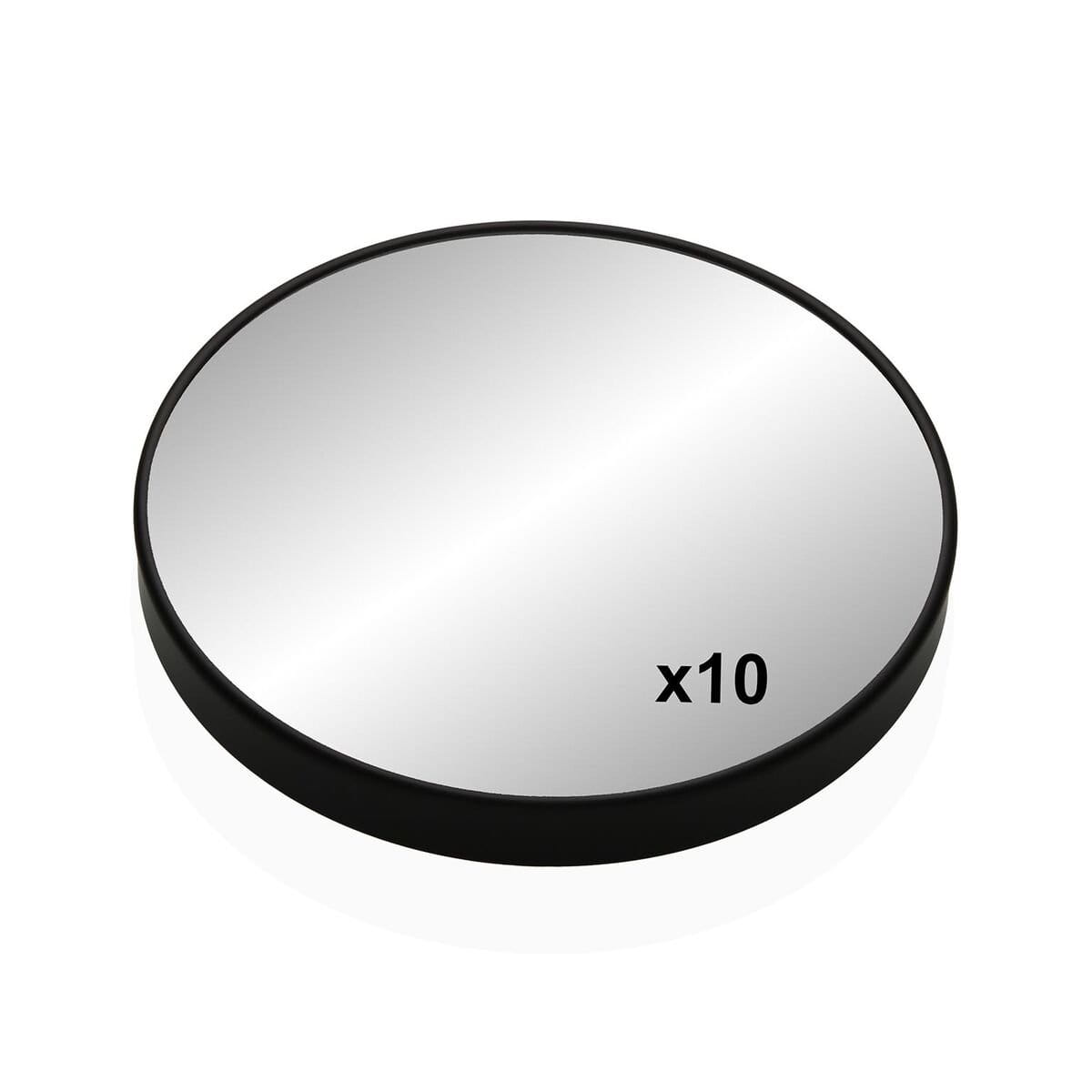 Espejo de Aumento Versa Negro Cristal Hierro Espejo 2,5 x 17 x 17 cm