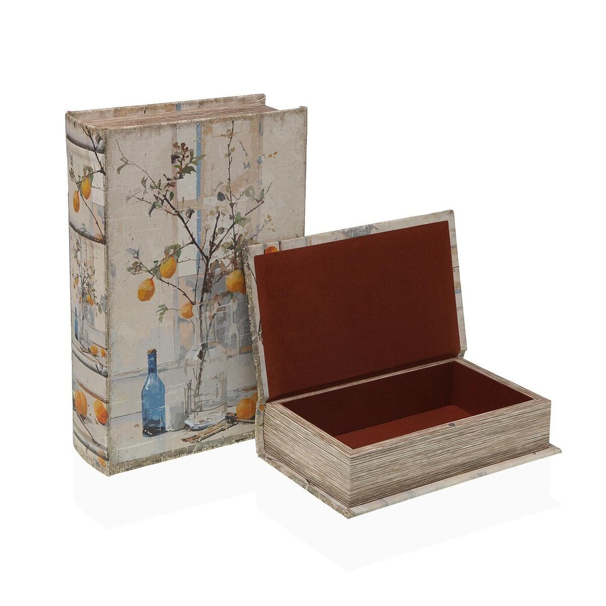 Caja Decorativa Versa Lienzo Madera MDF Árbol