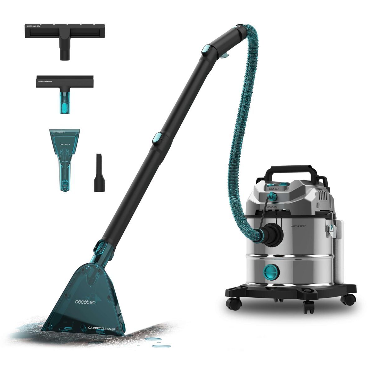 Aspiradora en seco y húmedo Cecotec CarpetClean 20000 Pro Ultra 1600 W 1380 W 21 KPA 20 L