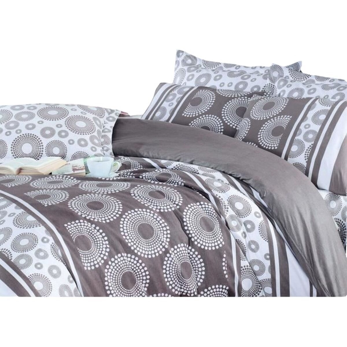 Juego de funda nórdica Marrón Cama de 200 3 Piezas
