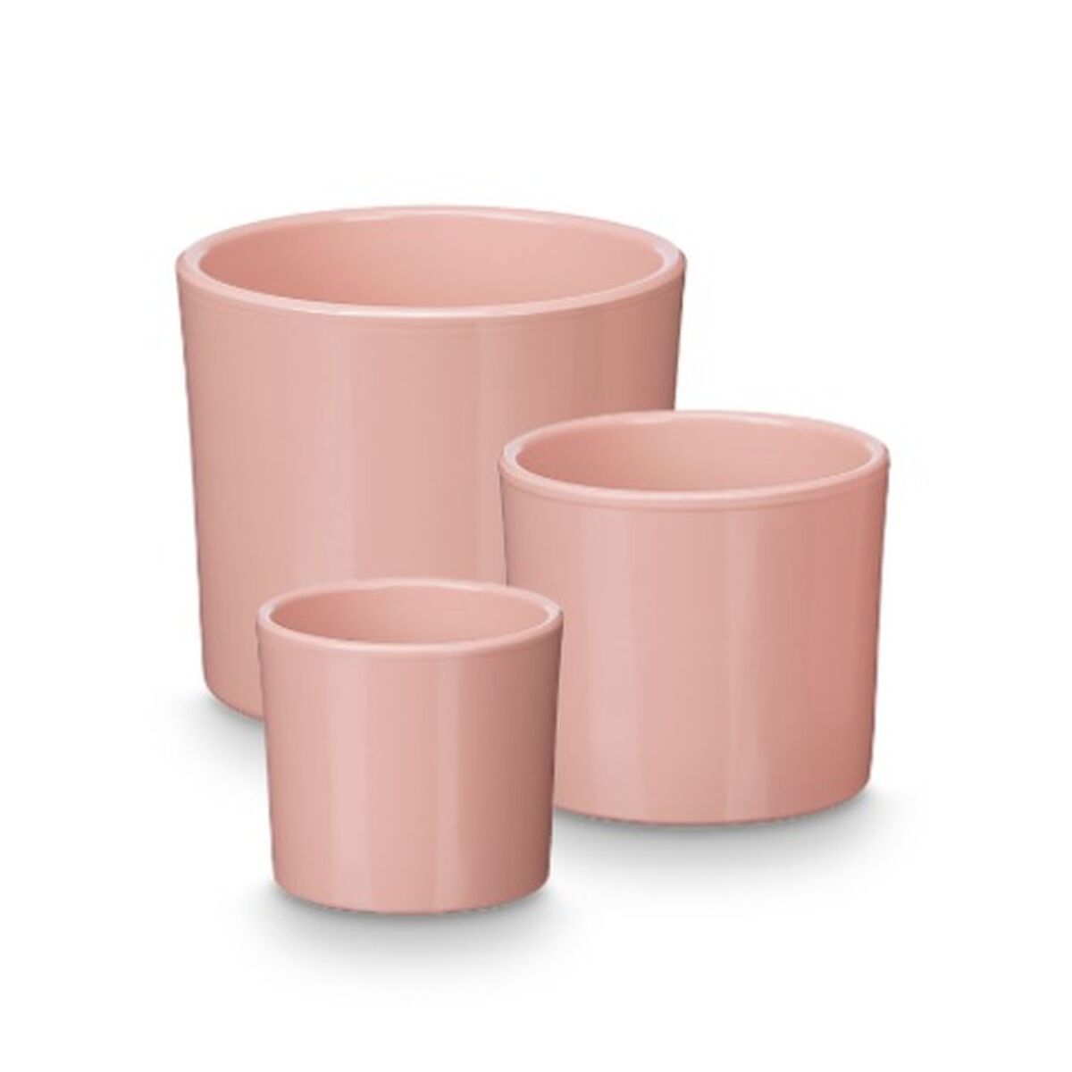 Set de Macetas Ibergarden Rosa Arcilla Ø 14 cm Ø 22 cm Ø 17 cm 3 Piezas