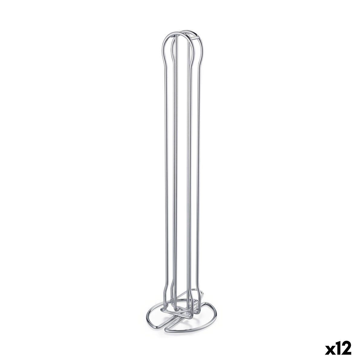 Organizador de Cápsulas de Café Quttin Plateado Hierro 10 x 9 x 37,5 cm (12 Unidades)