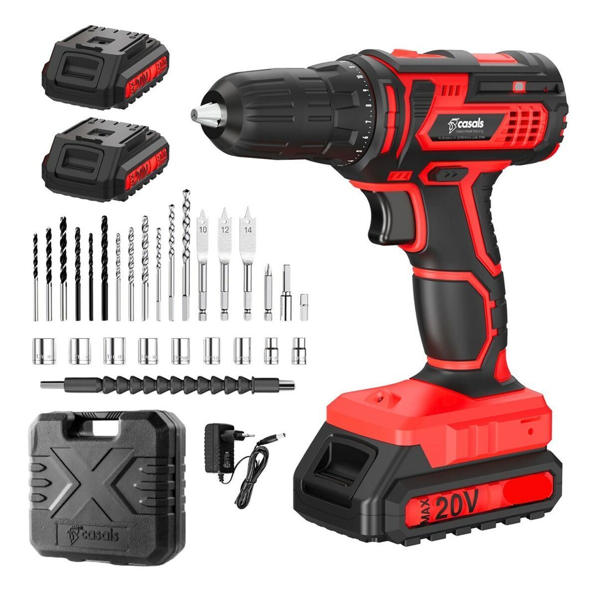 Set de taladro y accesorios Casals cid2051bca 20 V