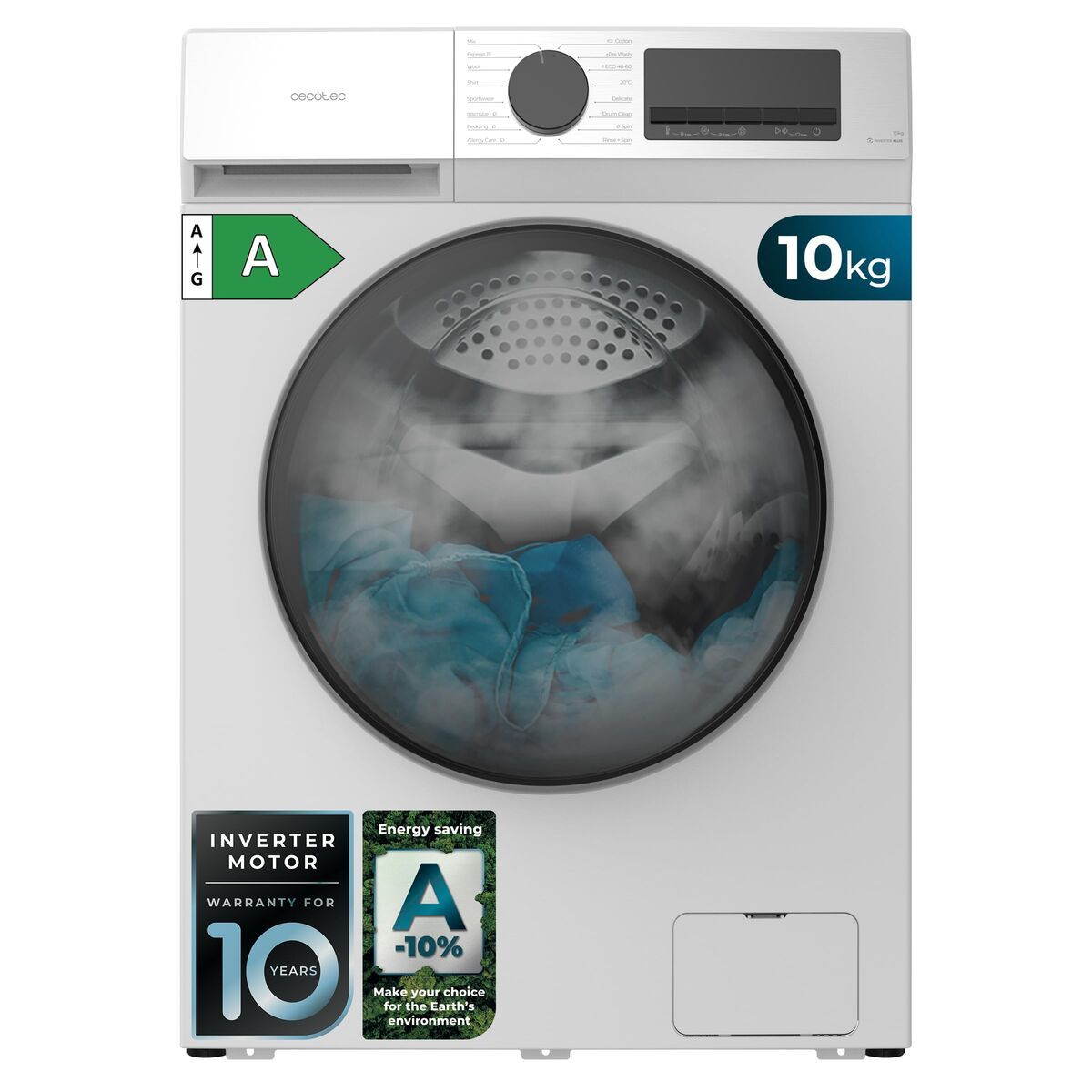 Lavadora Cecotec Bolero DressCode 10450 Inverter 1400 rpm 10 kg