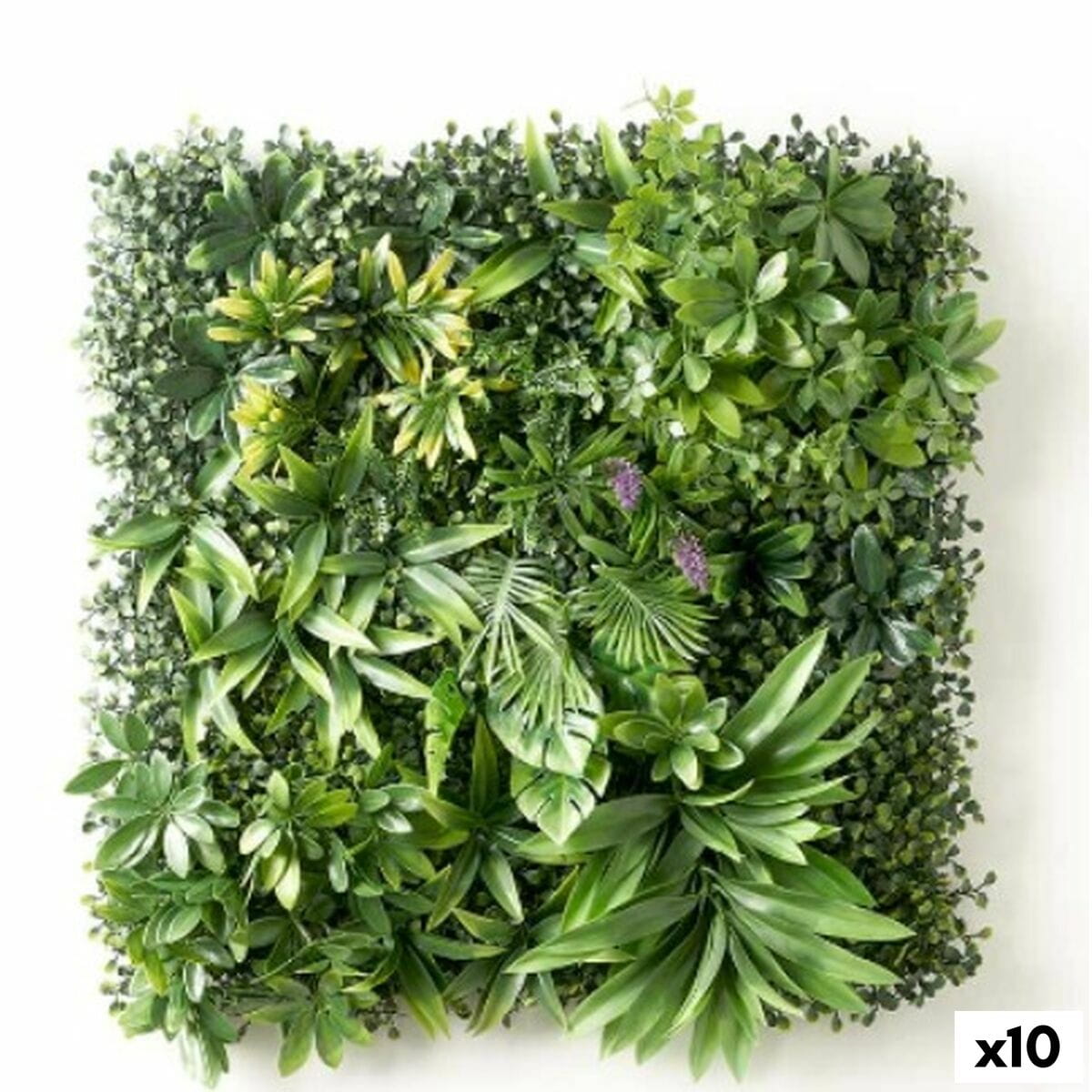 Jardín Vertical Ibergarden Amarillo Verde Morado Plástico Hojas 50 x 50 cm (10 Unidades)