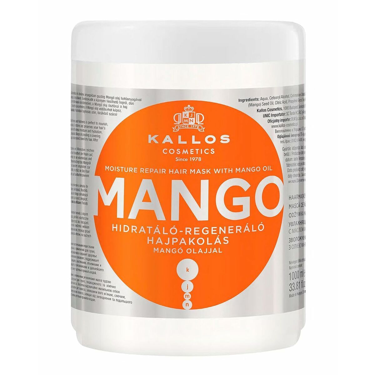 Mascarilla Capilar Reparadora Kallos Cosmetics Blanco