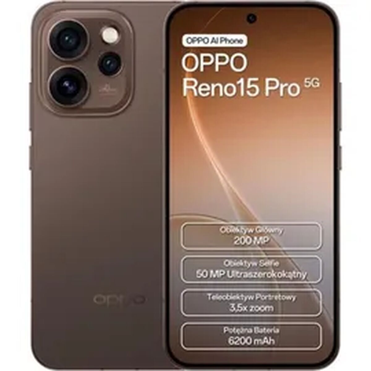 Smartphone Oppo RENO 15 PRO Octa Core Mediatek Dimensity 8450 12 GB RAM 512 GB Negro 6,3"