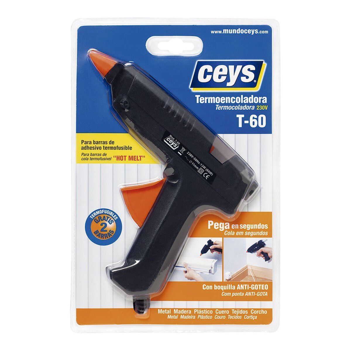 Pistola de silicona Ceys Negro Plástico