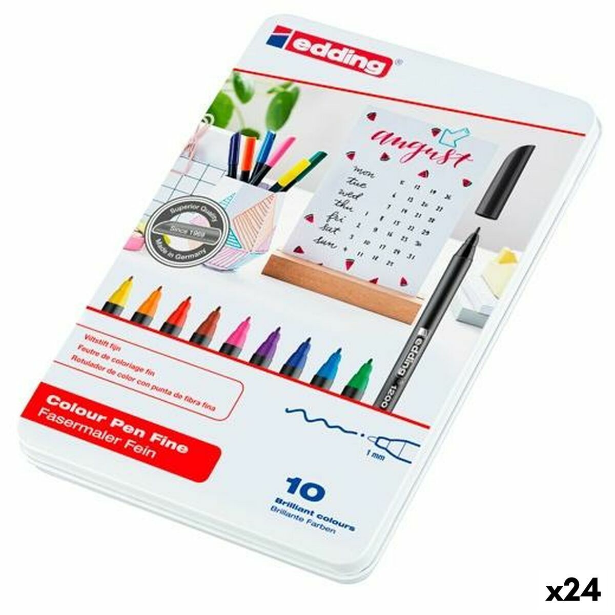 Set de Rotuladores Edding Multicolor 10 Piezas (24 Unidades)