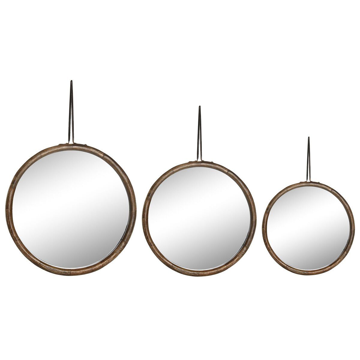 Espejo de pared Home ESPRIT Natural Tropical (3 Piezas)