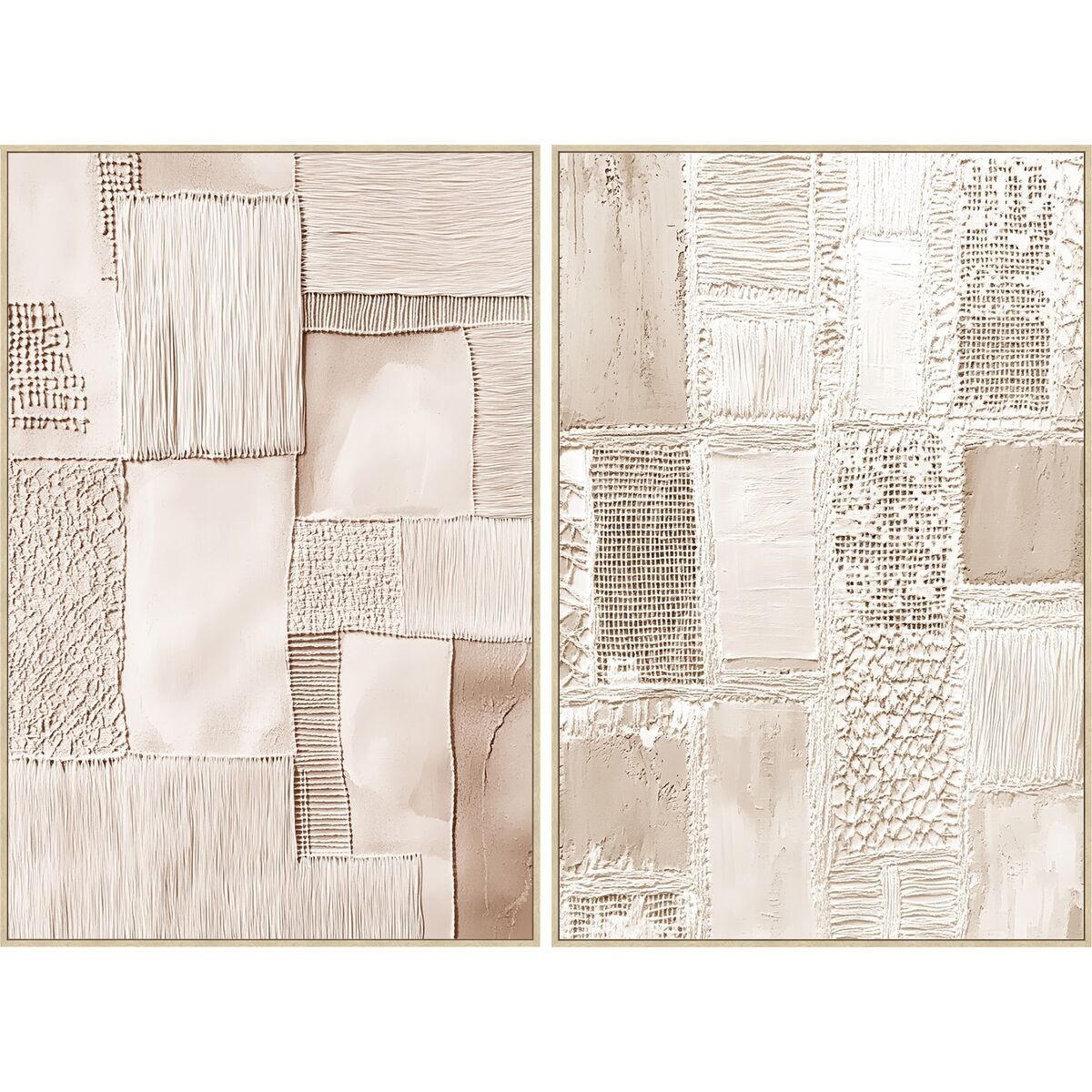 Lienzo Home ESPRIT Beige Moderno Urbano 82,5 x 4,5 x 122,5 cm (2 Unidades)