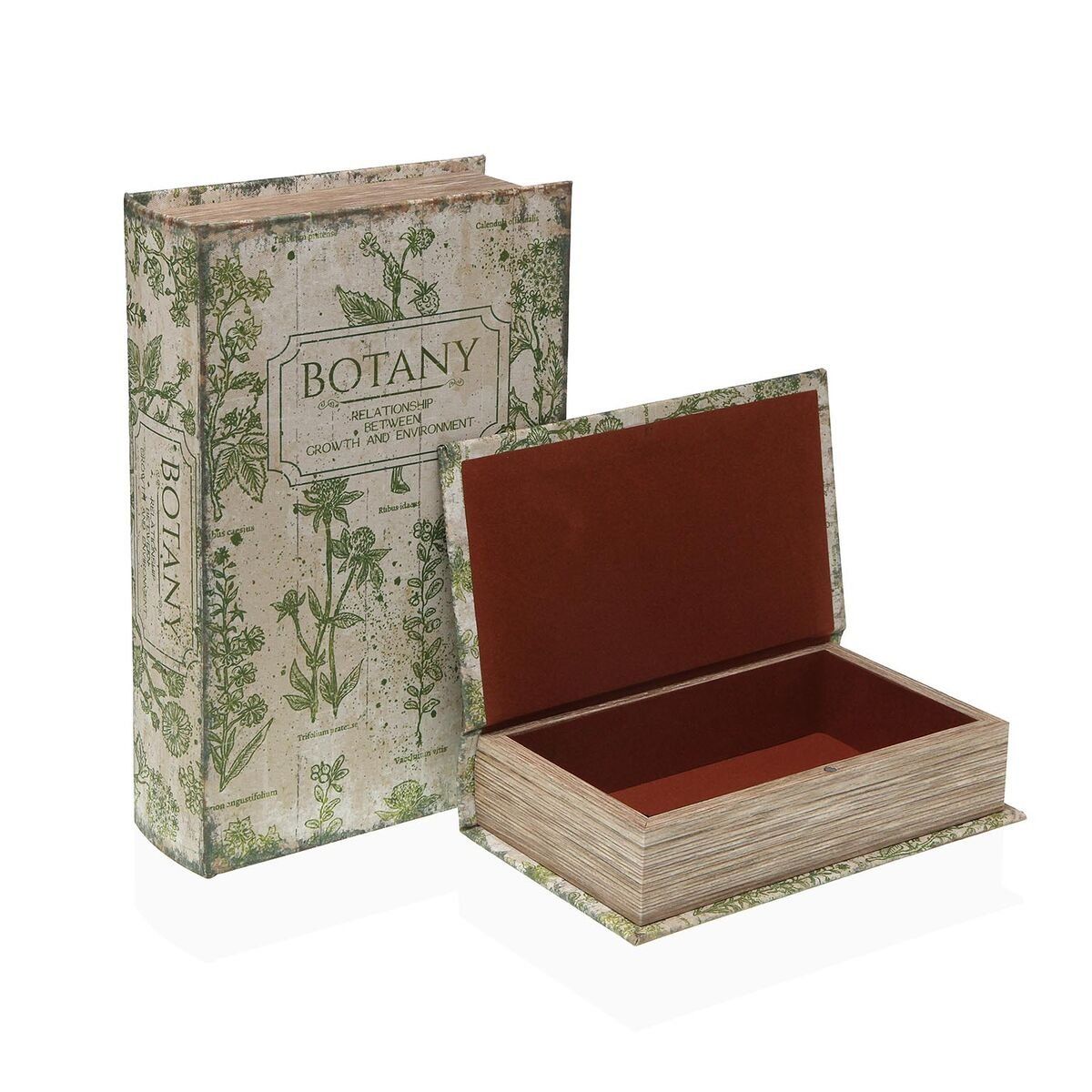 Caja Decorativa Versa Lienzo Madera MDF Pájaro