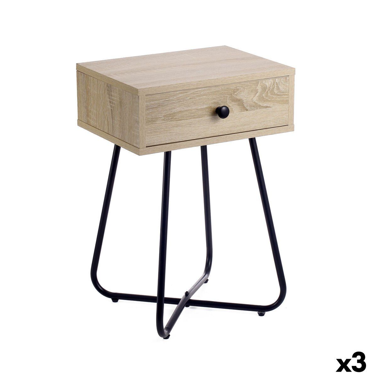 Mesa auxiliar MobleKit Marrón Negro 40 x 34 x 60 cm (3 Unidades)