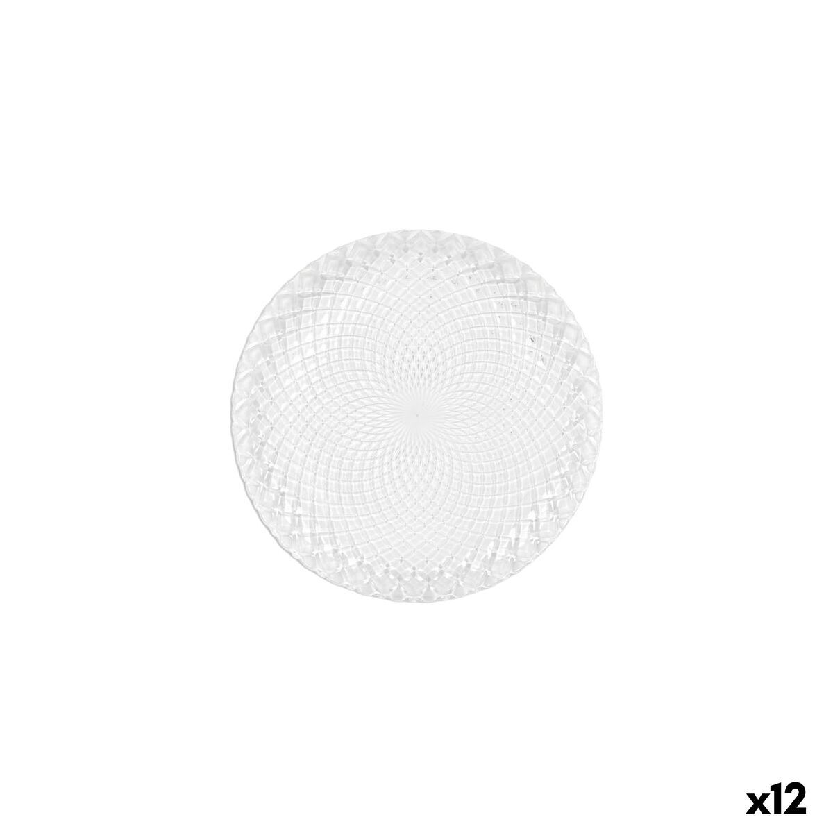 Plato de Postre La Mediterránea Diamond Transparente Vidrio Ø 18,5 cm (12 Unidades)