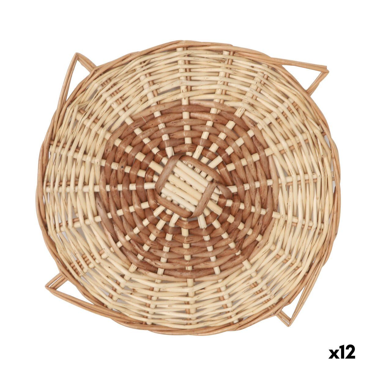 Salvamantel Privilege Marrón Mimbre Ø 25 cm (12 Unidades)