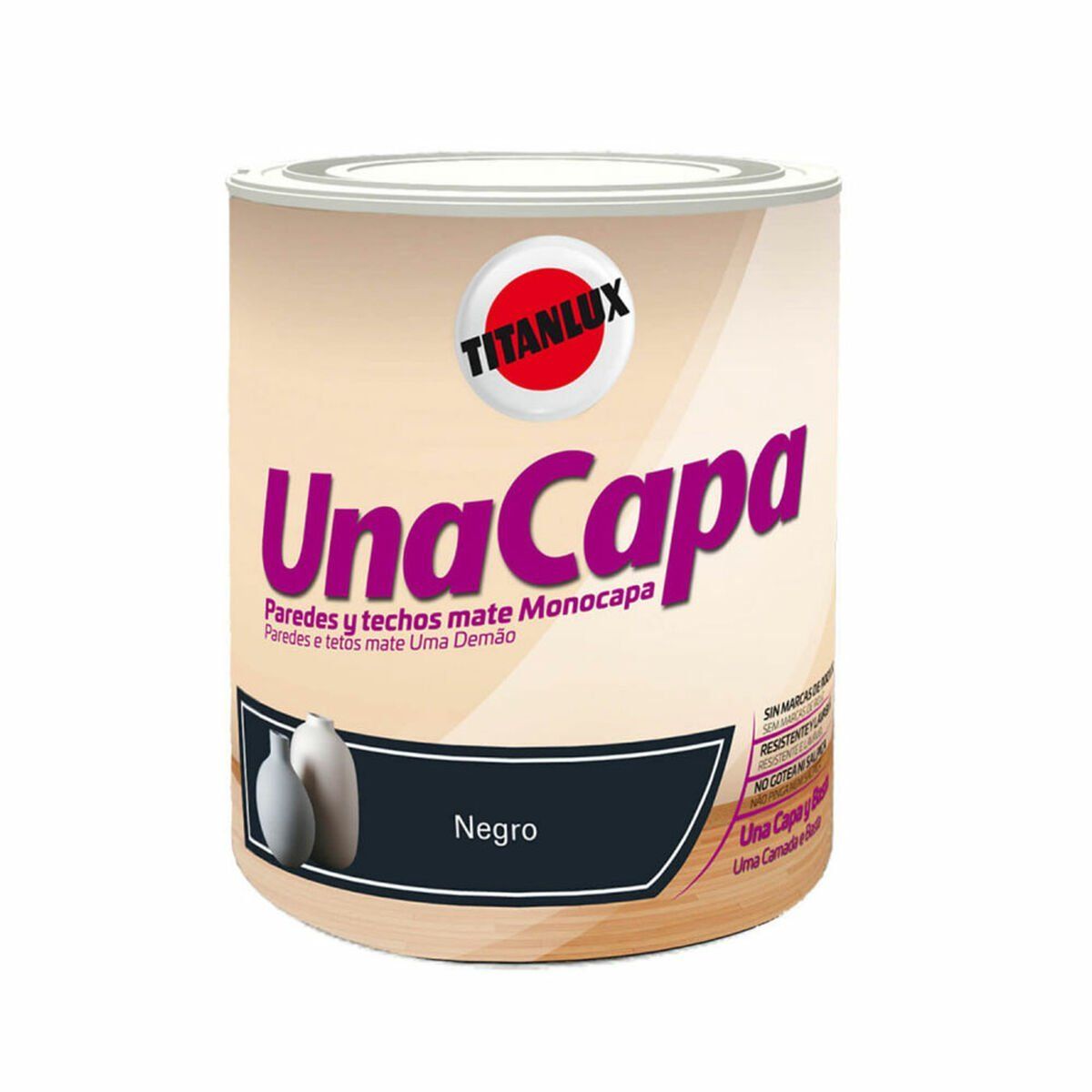 Pintura plástica Titanlux Negro 750 ml