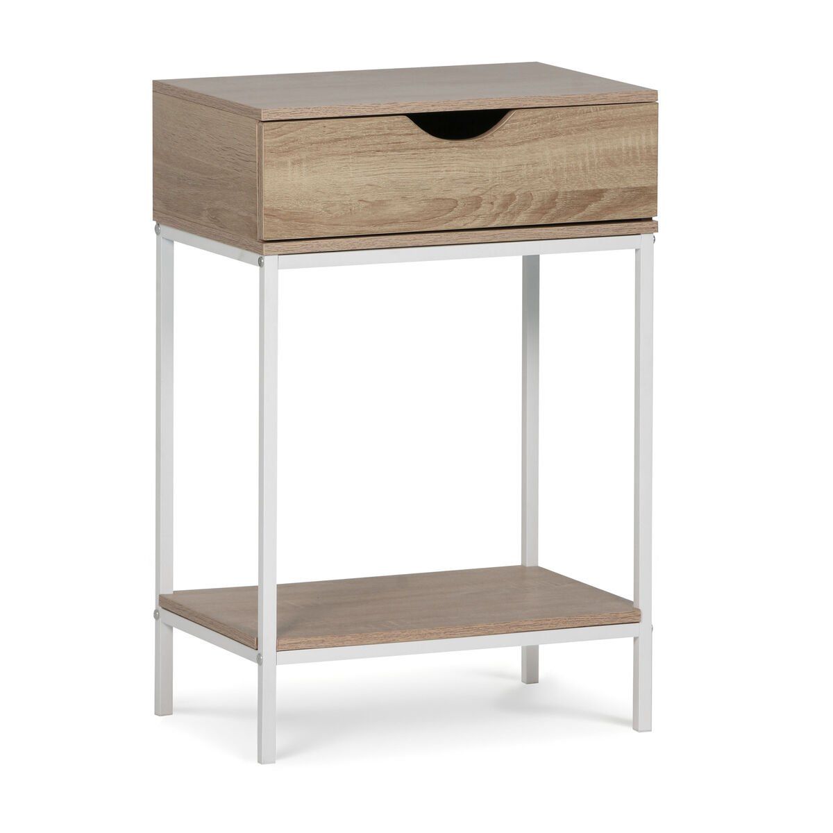 Mueble Auxiliar MobleKit Blanco Marrón 45 x 30 x 68 cm Madera Metal