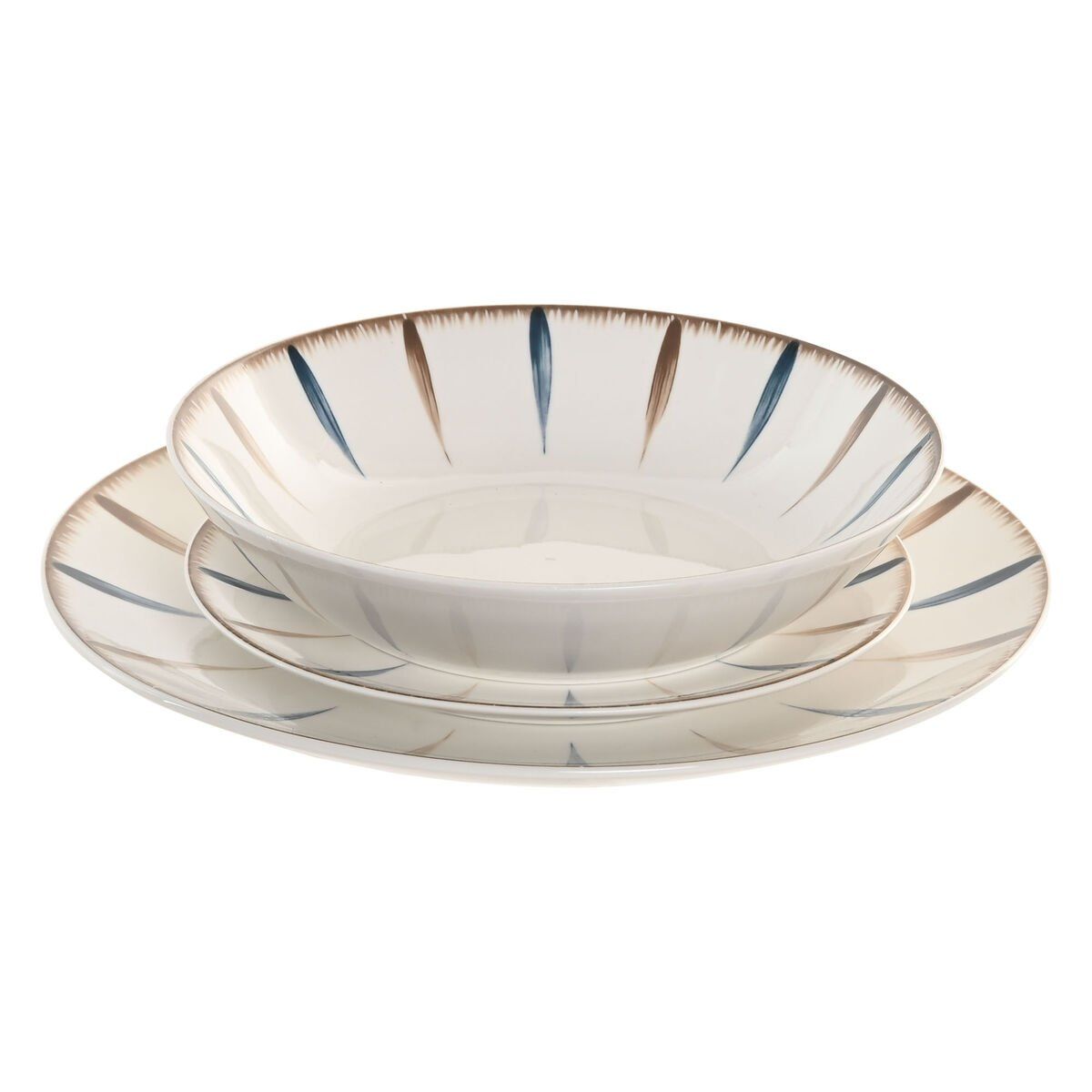Vajilla Home ESPRIT Azul Blanco Porcelana 18 Piezas