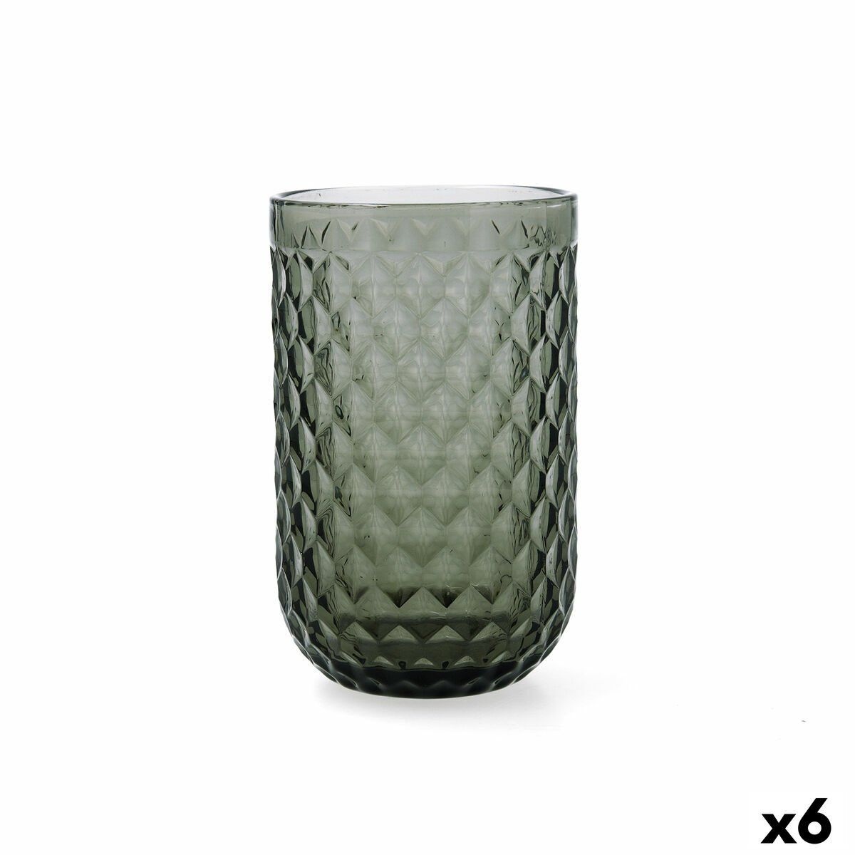 Vaso de agua Bidasoa Elite Gris Vidrio 400 ml (6 Unidades)