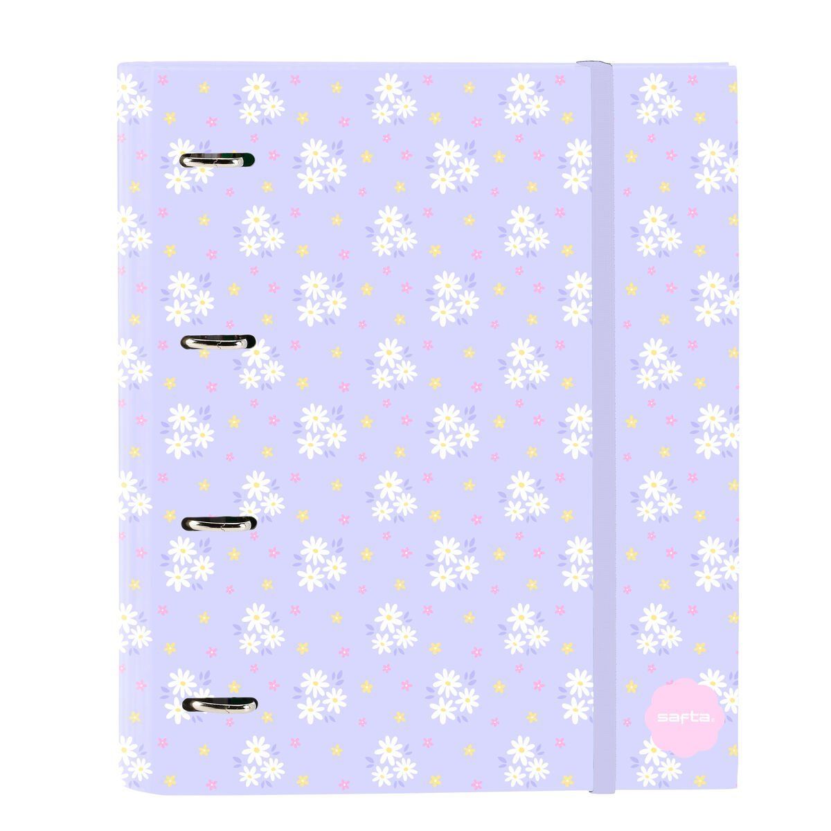 Carpeta de anillas Safta Bouquet Rosa Lila 27 x 32 x 3.5 cm