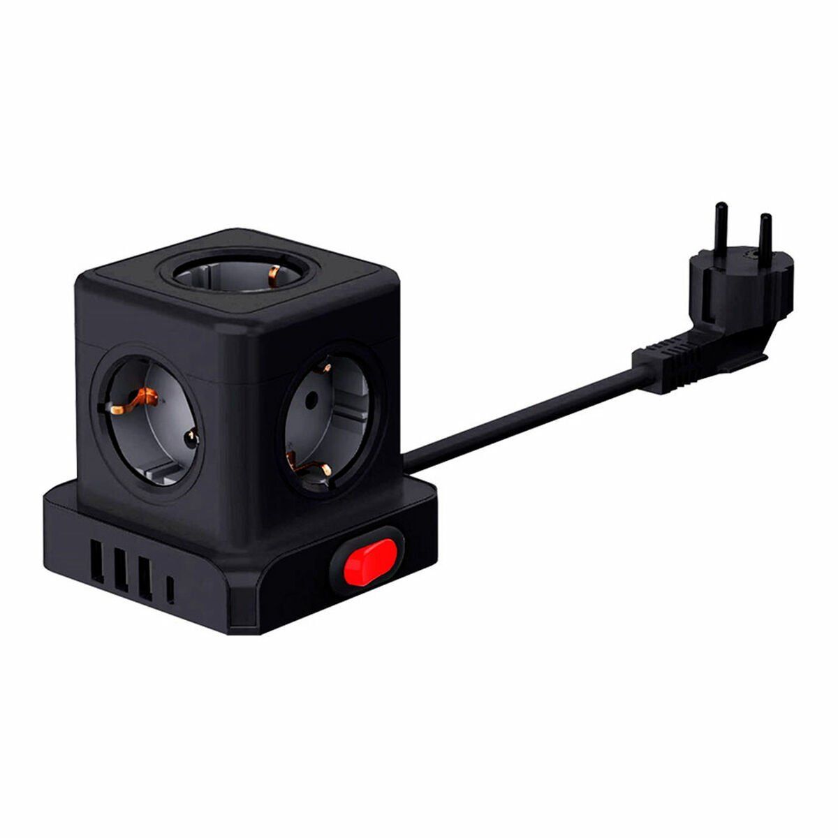 Regleta Enchufes 5 Tomas con Interruptor Fbright Negro 3680 W (1,5 m)