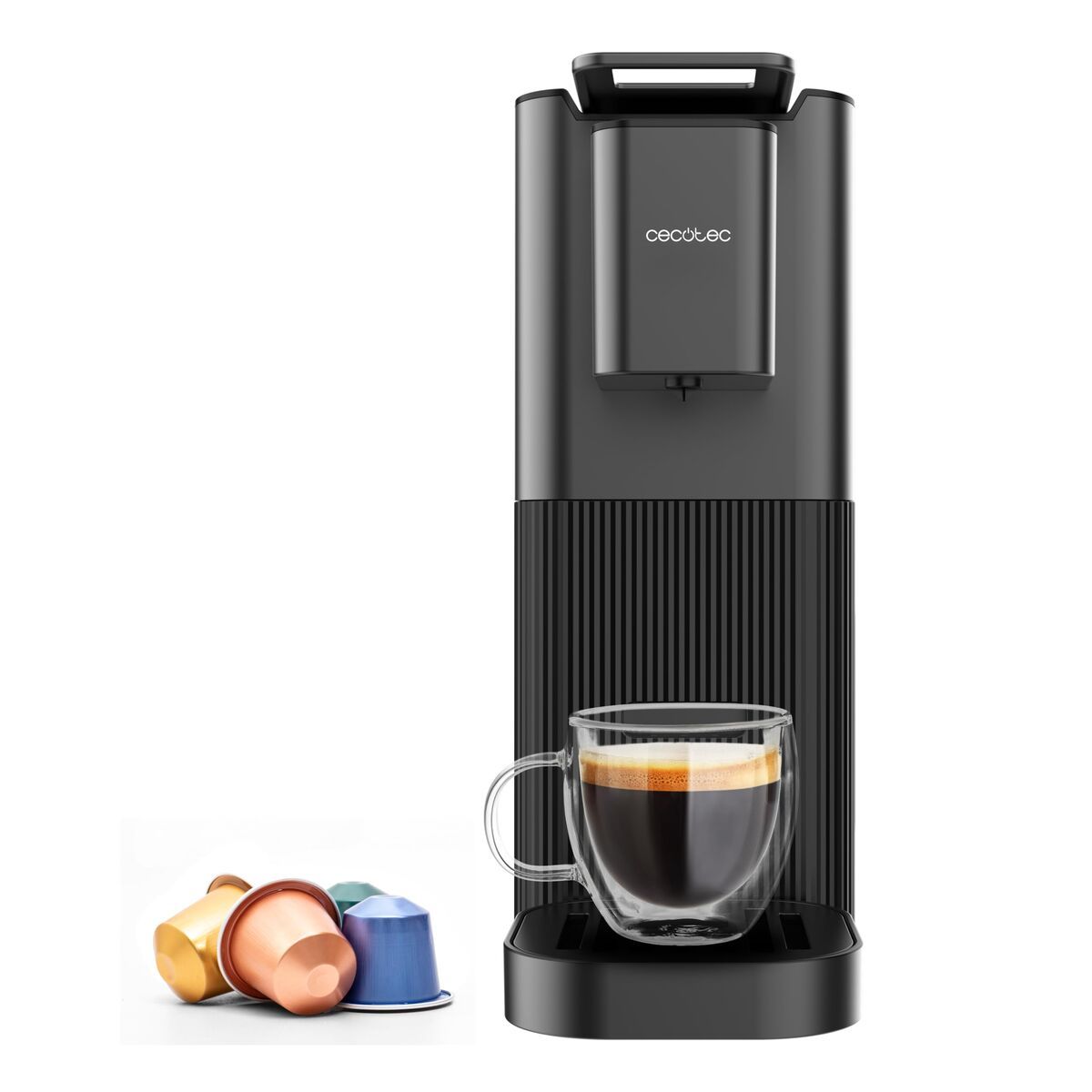Cecotec Cafetera de Cápsulas Power Caps 20, 1400W, 20 bar, negra, apagado automático