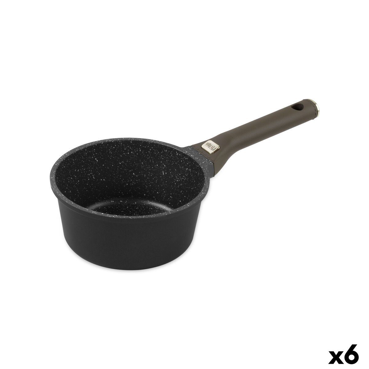 Cazo Quttin LEATHER Marrón Negro Aluminio Ø 16 cm (6 Unidades)