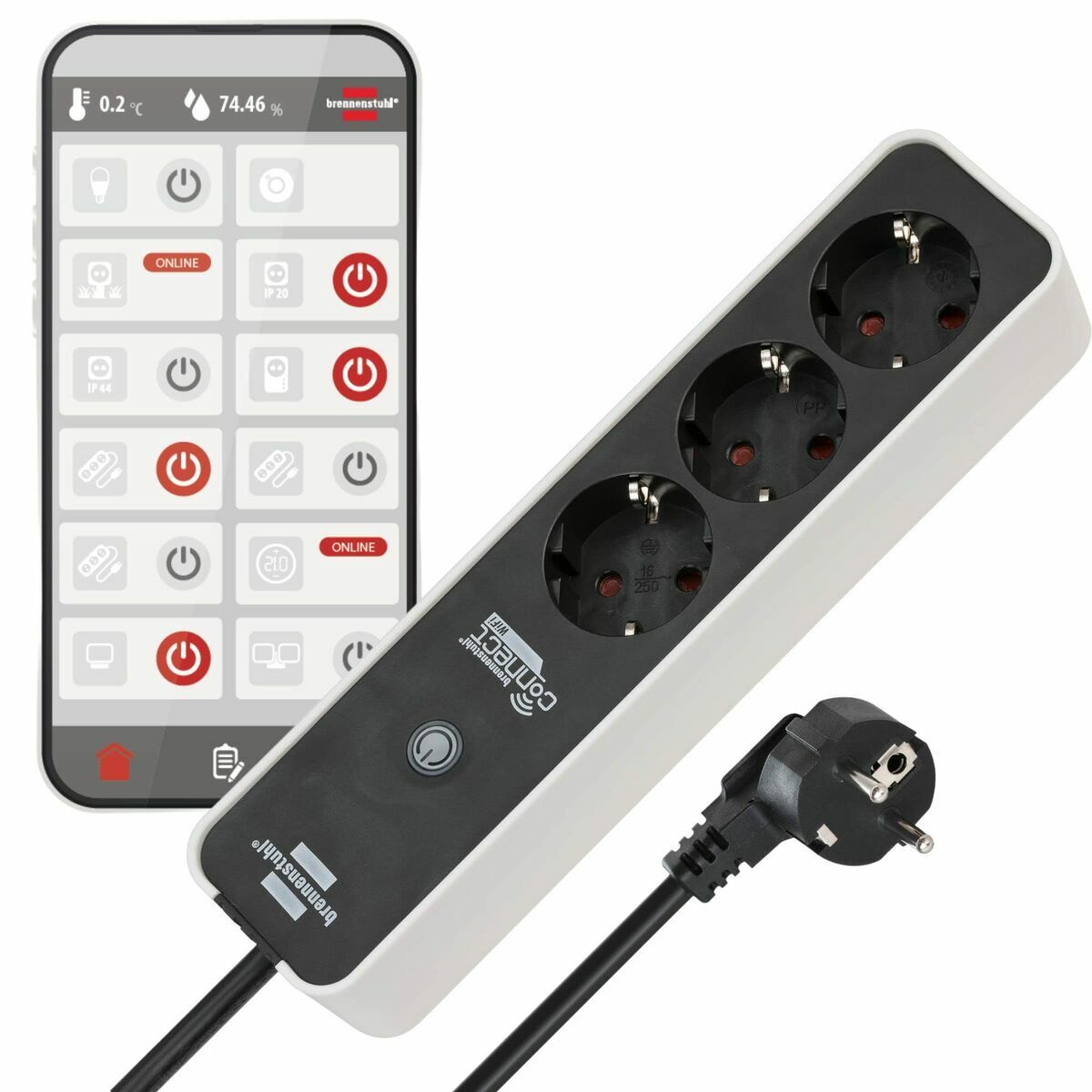 Regleta Inteligente Brennenstuhl brennenstuhl®Connect WiFi 3600 W 2.4 GHz (1,5 m)