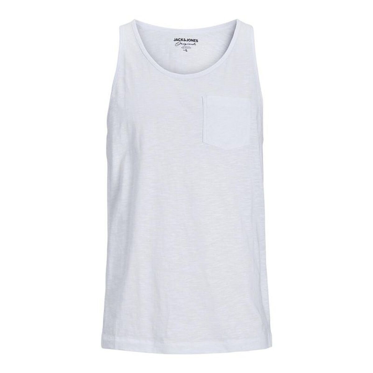 Camiseta de Tirantes Hombre Jack & Jones tampa Slub Blanco