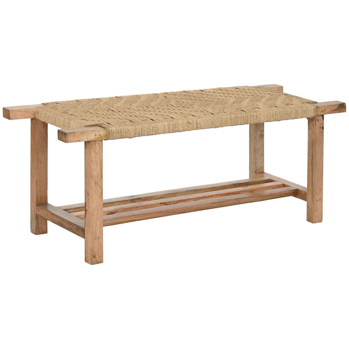 Banqueta Home ESPRIT Cuerda Madera de mango 127 x 41 x 47 cm