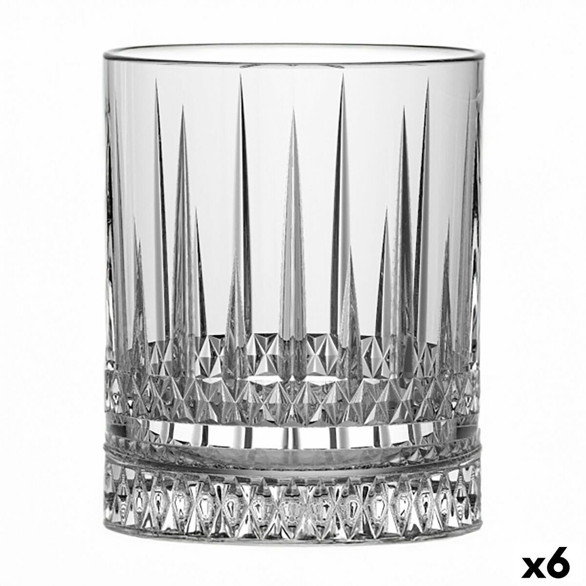 Vaso Quid Style Transparente Vidrio Rayas 370 ml (6 Unidades)