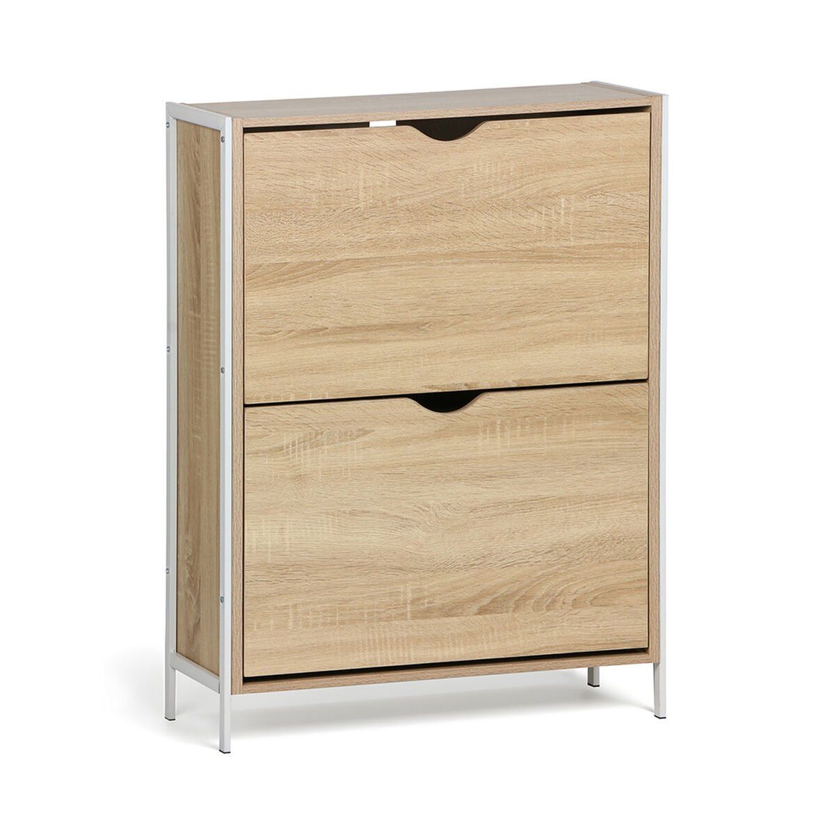 Zapatero MobleKit Blanco Marrón Madera Metal 65 x 24 x 80 cm