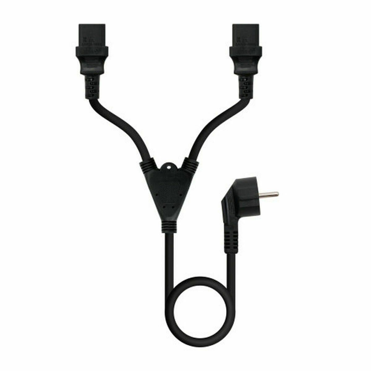 Cable de Alimentación NANOCABLE CEE7-M a 2xC13-H 3 m Negro 3 m