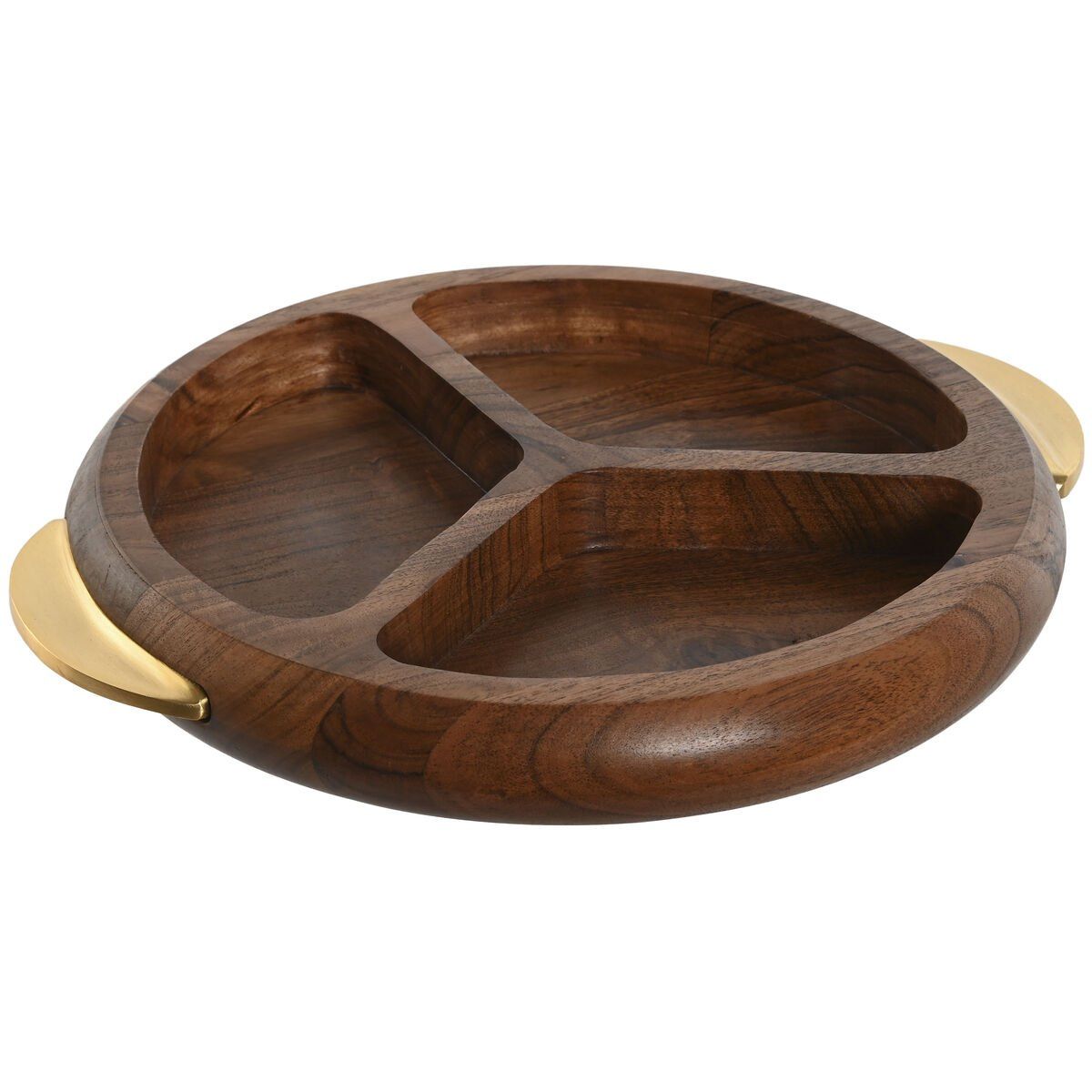 Bandeja de Aperitivos Home ESPRIT Dorado Natural 35 x 30,5 x 4,5 cm