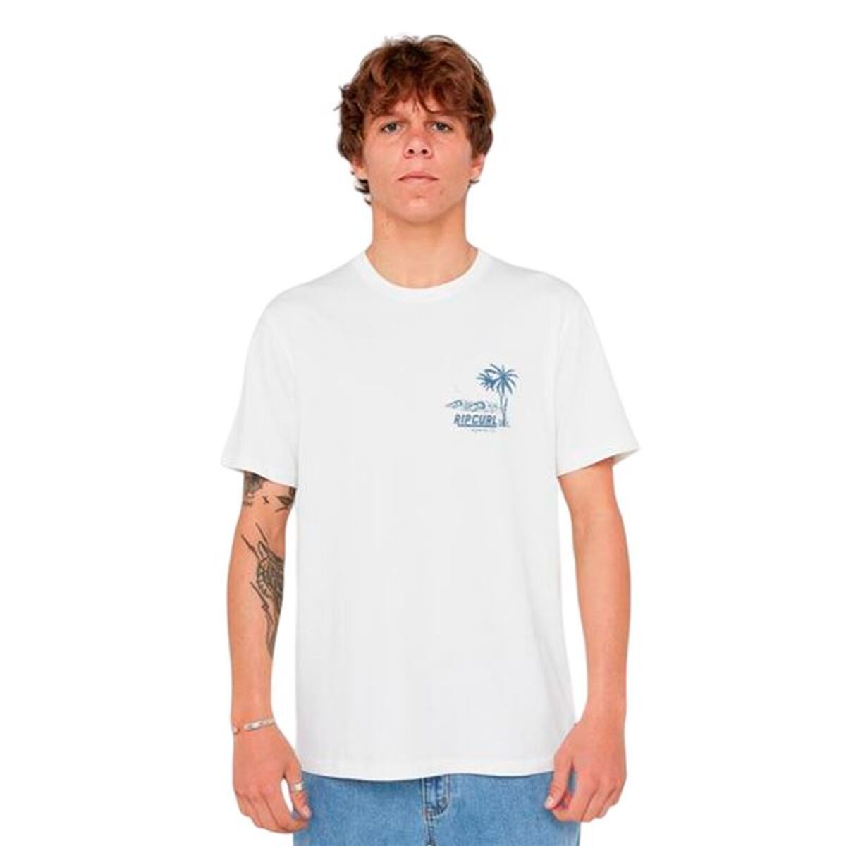 Camiseta de Manga Corta Hombre Rip Curl Sportline Tubular Tee Blanco