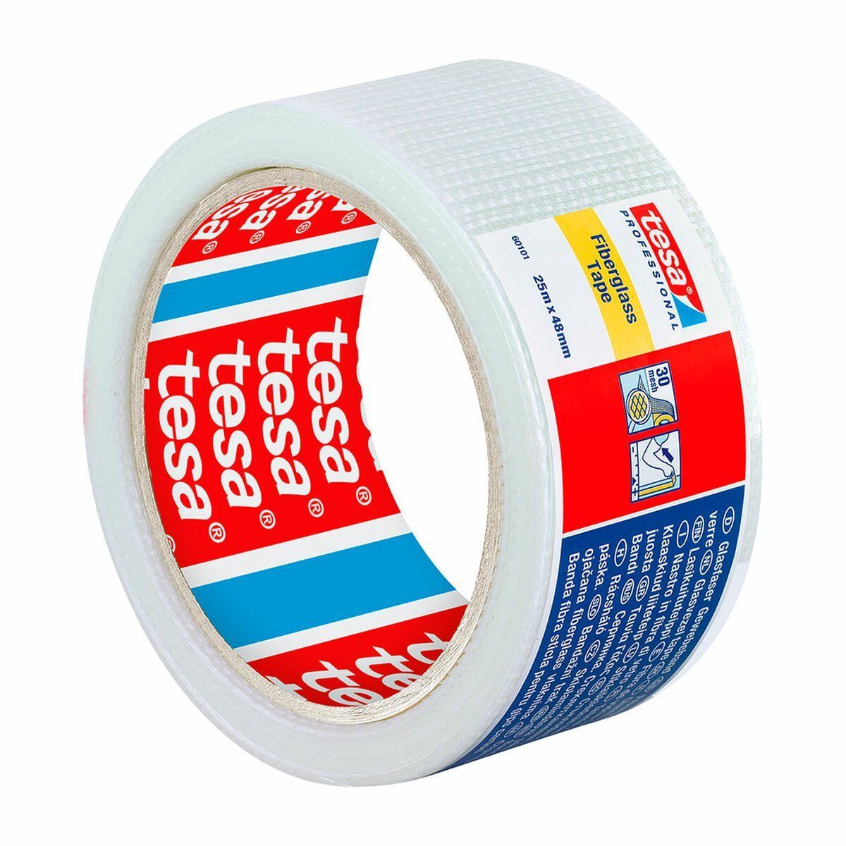 Cinta Adhesiva TESA Fibra de Vidrio 48 mm x 25 m Blanco