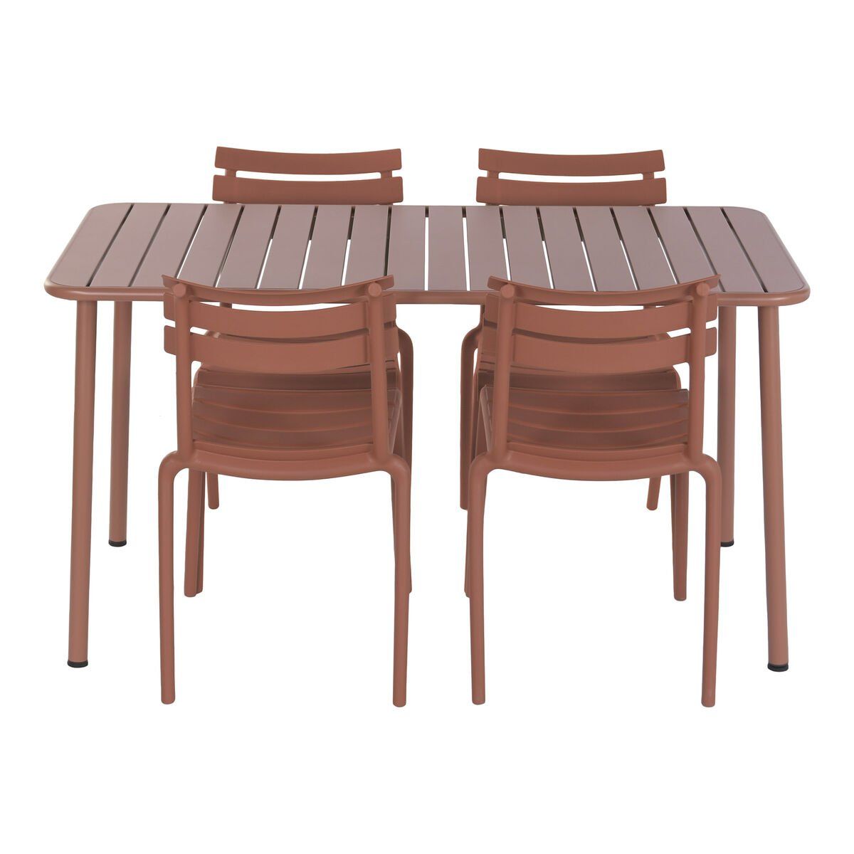Conjunto de Mesa con 4 Sillas Home ESPRIT Terracota 140 x 70 x 75 cm
