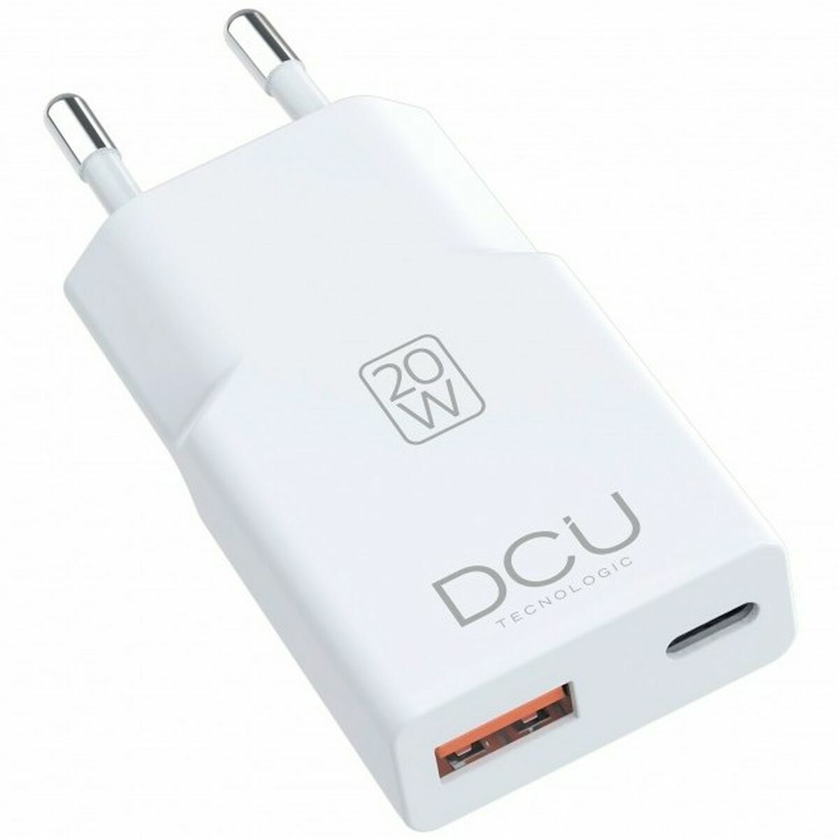 Cargador de Pared DCU DCU 1XUSB A + 1XUSB C SUPER SLIM 20W Blanco 20 W