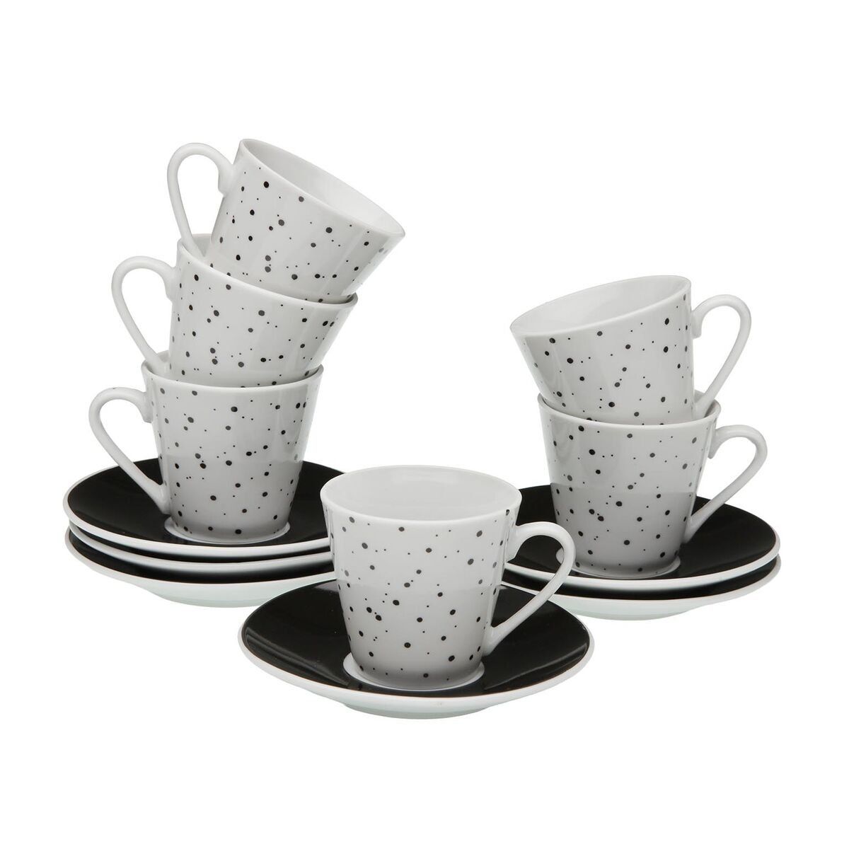 Juego de 6 Tazas con Plato Versa Speckle Porcelana