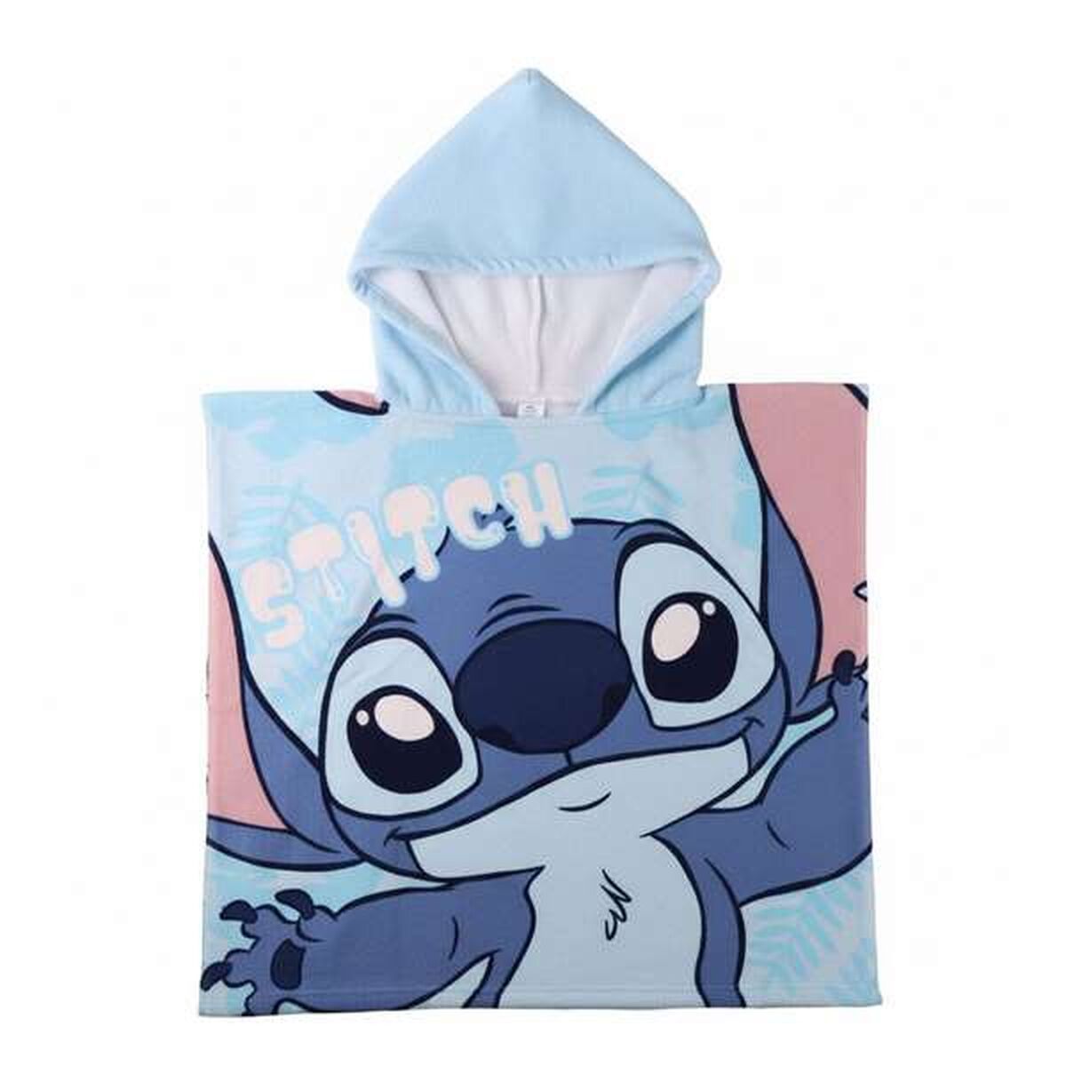 Poncho-Toalla con Capucha Stitch Azul 55 x 77 cm