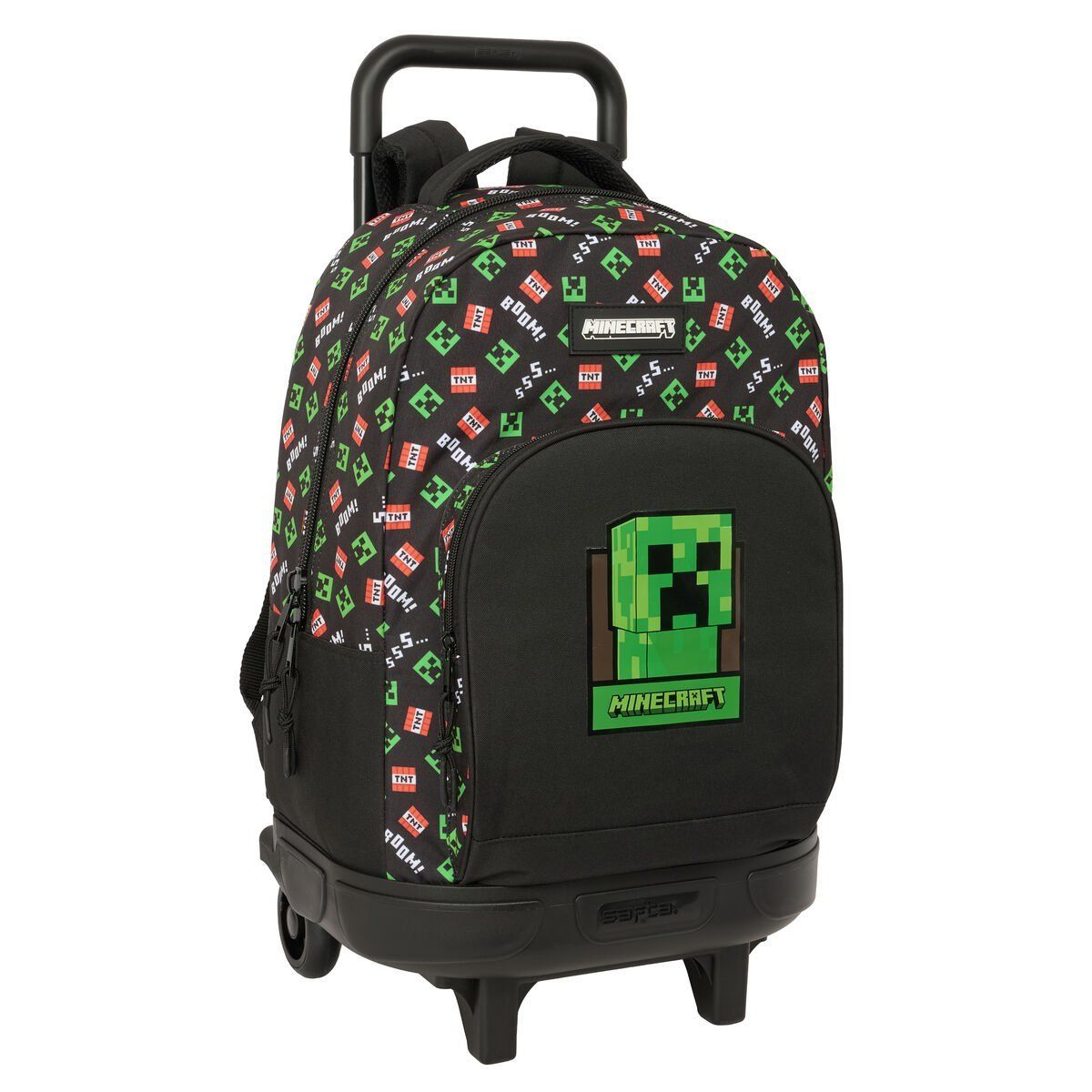 Mochila Escolar con Ruedas Minecraft Negro 33 x 45 x 22 cm