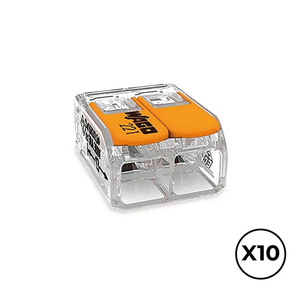 Conector rápido Wago 16 x 21,1 x 10,1 mm 450 V Conexiones x 2 6 mm (10 Unidades)